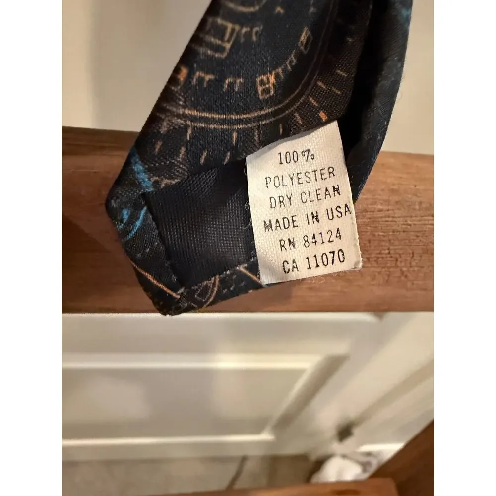 Vintage Ralph Marlin Men's Tie Star Trek Enterprise & Space Station